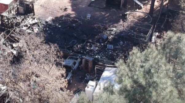 TMFMD drone technology deployed to assist local firefighters - pic of residential fire site